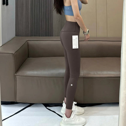 AL Women's High-Waist Airlift Yoga Leggings - Solid Color Tight Workout Pants for Pilates, Exercise & Street Style PlatiNum