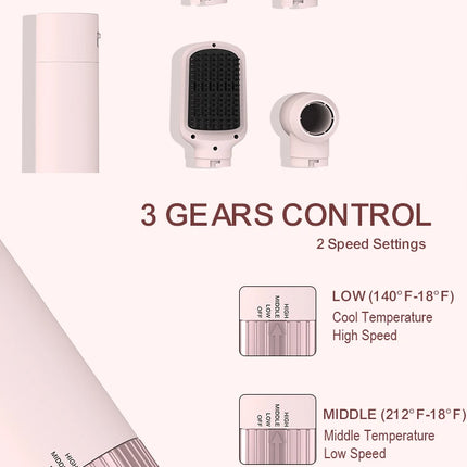 5in1 Hair Dryer Brush Curling Iron Hair Dryer Detachable Auto Wrap Curlers Fast Drying Electric Styling Hair Blower Brush