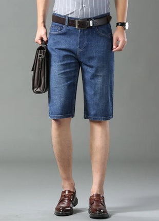 2025 New Blue Fashion Design Jeans da uomo Slim Fit Jeans corti da uomo dritti Pantaloncini estivi J