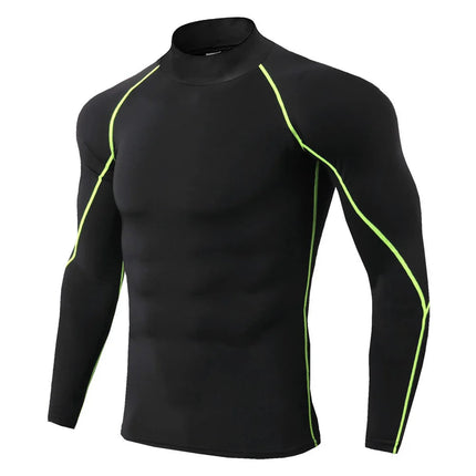 Men Compression Long Sleeve T Shirt Sportswear Male Skinny Tshirt Elastic Track Tracksuit Clothing Gyms Fitness T-shirt For Men PlatiNum