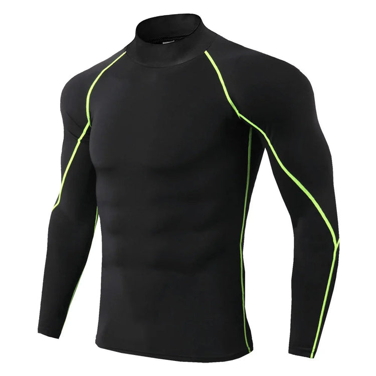 Men Compression Long Sleeve T Shirt Sportswear Male Skinny Tshirt Elastic Track Tracksuit Clothing Gyms Fitness T-shirt For Men PlatiNum