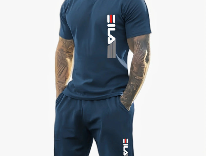 Uomo 2025 estate nuova tuta sportiva casual T-shirt a maniche corte da uomo traspirante all'aperto + pantaloncini da allenamento set da due pezzi platinumshop