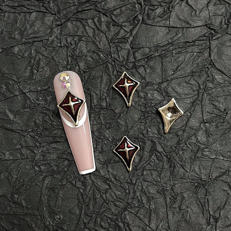 20PCS Alloy Dark Gothic Style Cross Skull Nail Art Decoration Punk Spider Web Coffin Nail Charm Accessories for DIY Crafts