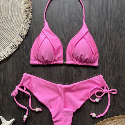 RUOTONGSEPT 2025 Nuovo Sexy Costume da Bagno Triangolare in 13 Colori per Donne, Bikini Brasiliano, Costume Push-Up, Set Bikini da Spiaggia platinumshop