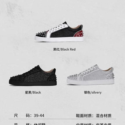2025 New Men's Casual Shoes Comfortable Soft Punk Style Board Shoes Fashion Nail Anti Slip Wear Resistant Personalized Sneakers