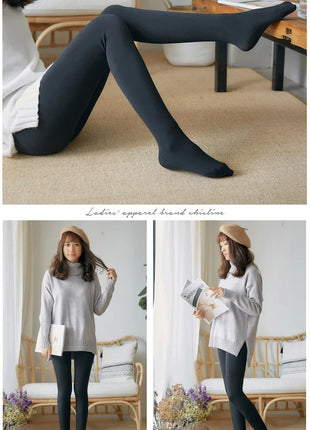 Leggings termici da donna Panty in pile Collant da donna Calze Collant Donna Inverno Falso Traslucido Caldo Collant sexy Inverno