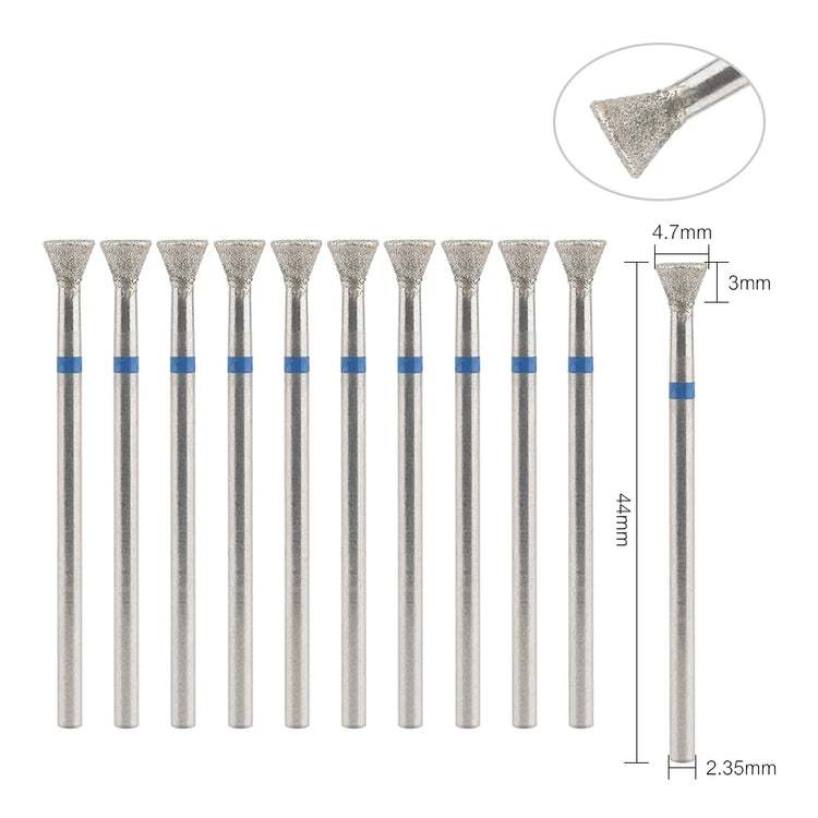 10Pcs Diamond Milling Cutter For Manicure Electric Nail Drill Bits Accessory Pedicure Machine Nail File Gel Remover Tool uñas Accesorios Y Herramientas