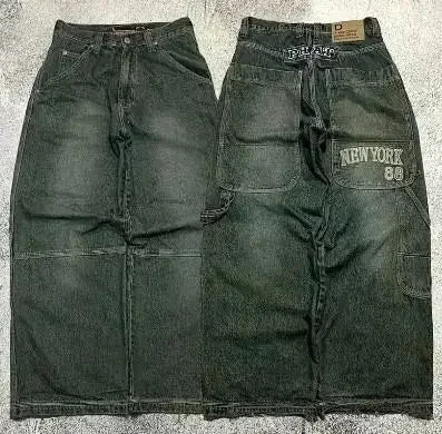 Jeans Boot Cut Retrò Miss Me da Donna, Nuovi Jeans Blu Y2K con Tasche Ricamate, Stile Hip Hop Harajuku Gotico, Pantaloni Larghi Streetwear