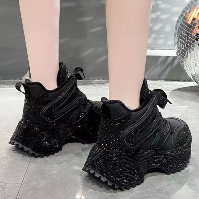 7.5cm Height Increase Autumn and Winter Thick Soled Women's Sports Shoes 2026 New Casual Walking Sneakers Ladies' Dad Shoes