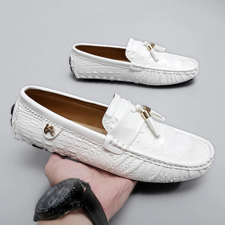 Scarpe da Uomo Casual in Pelle, Mocassini di Design, Slip-on, Scarpe da Guida e da Barca di Alta Qualità, Chaussure Homme, Taglie Grandi 35-48