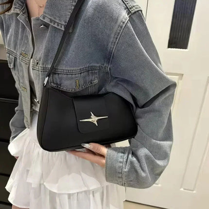 New Style Women's Bag with Lock Closure Fashionable Women Bag Trendy Embossed Women's Shoulder Bag Popular Crossbody Bag PlatiNum