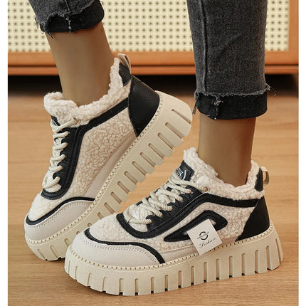 Women's Winter Short Boots 2026 New Style Warmth Sports Cotton Shoes Thickened Fleece Lined High-Top Snow Boots