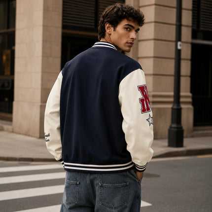 Veidoorn Street Fashion Baseball Jacket Unisex Casual Loose Baseball Coat Men Outdoor Streetwear Sport Er Jacket Daily Wear