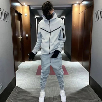 2025 Tracksuits Sports Suit Men's Hoodie Fashion Casual Sports Zipper Jacket Jacket Trousers Suitpant Sets Men New in Men's Sets PlatiNum