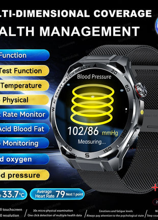 Nuovo Smartwatch 2026 con Analisi del Grasso Corporeo ECG+PPG, Acido Urico, Pressione Sanguigna, Ossigeno nel Sangue, Chiamate Bluetooth, Orologio Sportivo Intelligente per Uomini e Donne platinumshop