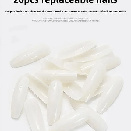 Bendable Nail Simulation Practice Finger Silicone Soft Nails Art Training Fake Finger for Acrylic DIY Display Manicure Tool 2028