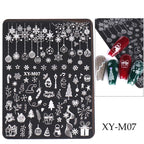 1 PC Nail Stamping Plates Christmas French Xmas Steel Printing Stencil Snowflakes Nail Stamp Templates Nail Art Manicure Tools