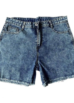 2025 Pantaloncini da donna con bordo strappato effetto consumato retrò Vita alta lavati Tasche later