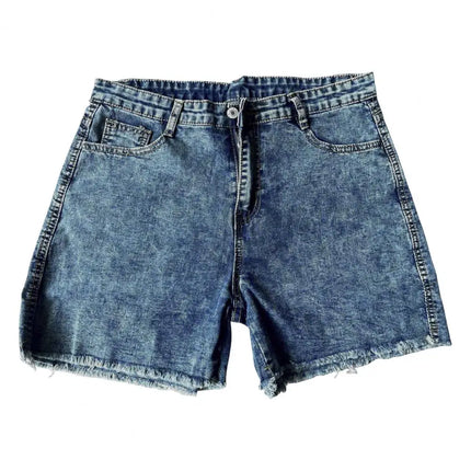 2025 Pantaloncini da donna con bordo strappato effetto consumato retrò Vita alta lavati Tasche laterali slim fit con sollevamento del sedere Pantaloni corti da festa casual da club