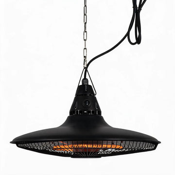 Ceiling Mounted Patio Infrared Heater P05-GR15B, Aluminum Housing, 1500W Carbon Fiber Heating Tube, AC220-240V, IP65 Waterproof, Remote & Touch Control for Outdoor Courtyard