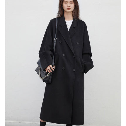 CHIC VEN Women Long Double-sided Woolen Coats Retro Loose Female Overcoat Double Breasted Ladies Windbreak Autumn Winter 2026