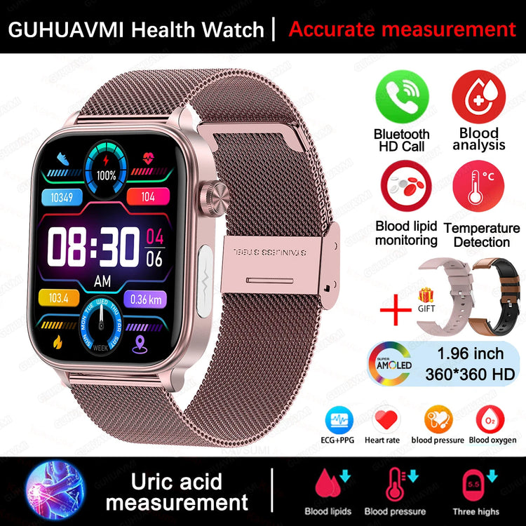 Nuovo 2025 Smartwatch per XIAOM1 con ECG+PPG, Monitoraggio Grasso Sanguigno e Acido Urico, Frequenza Cardiaca, Pressione Sanguigna, Chiamate Bluetooth per Uomini e Donne platinumshop