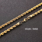 5mm Gold Rope / 55cm 22inch