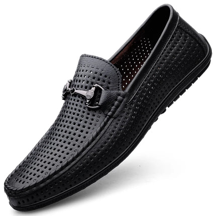 Mocassini di lusso da uomo estivi Scarpe slip on in pelle Mocassini traspiranti bianchi Scarpe casual Mocasines Hombre