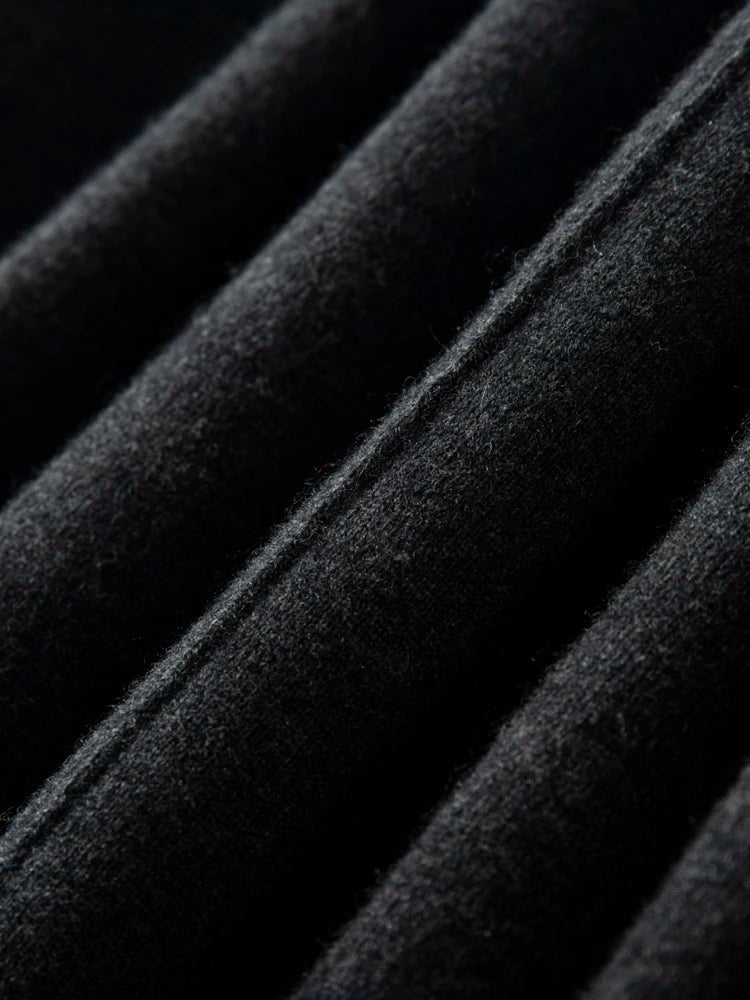 Women's Cashmere Umbrella Skirts Autumn Winter Basic Office Lady Classics 100% Cashmere Knitted A-Line High Waist Pockets Dress PlatiNum