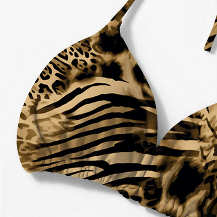 Nuovo Bikini Due Pezzi da Donna Stampato, Sexy e alla Moda, con Laccetti e Collo all'Americana platinumshop