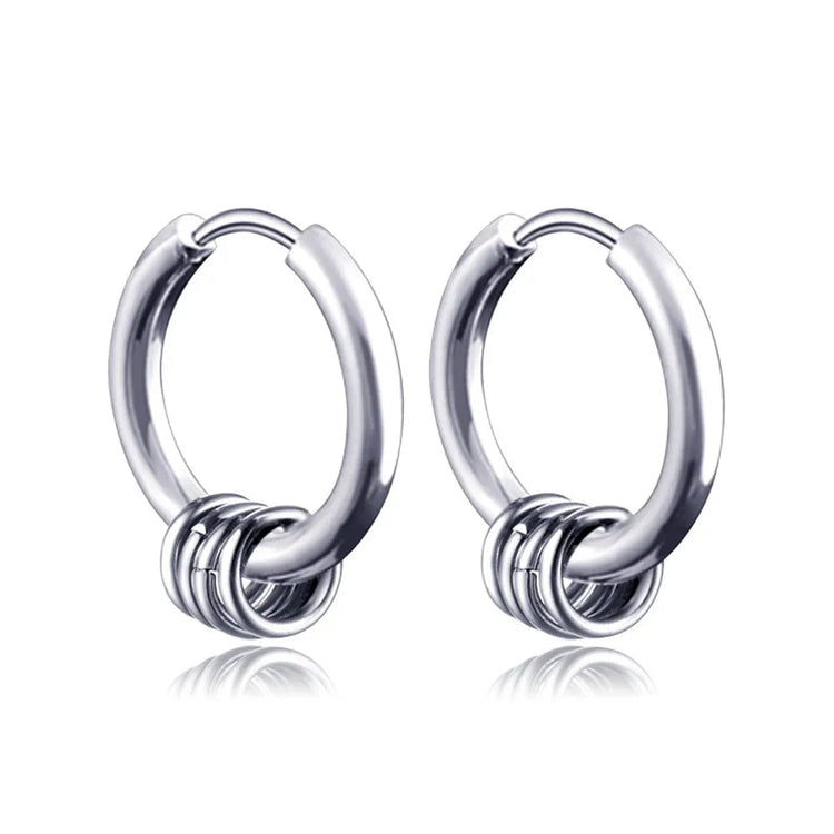 Long Hanging Crosses Leaves Pendants Hoops Woman Earrings Man Vintage Stainless steel Hip Hop Ear Piercing Jewelry Accessories PlatiNum