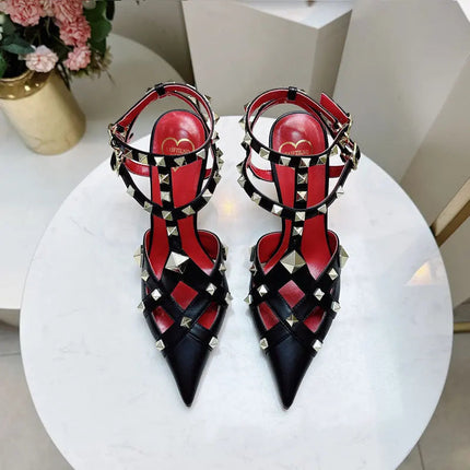 Nuovi Sandali con Tacco Alto e Borchie Primavera/Estate 2026, Sandali a Punta con Tacco Sottile, Scarpe Singole con Borchie platinumshop