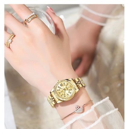 POEDAGAR Orologio da polso da donna alla moda Impermeabile Data luminosa Orologi da donna eleganti Orologio al quarzo in acciaio inossidabile per donna Reloj platinumshop