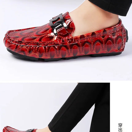 Mocassini da Uomo con Motivi Testurizzati, Calzature Casual Slip-On per Uso Quotidiano, Calzature Resistenti all'Usura e Robuste per Uomo