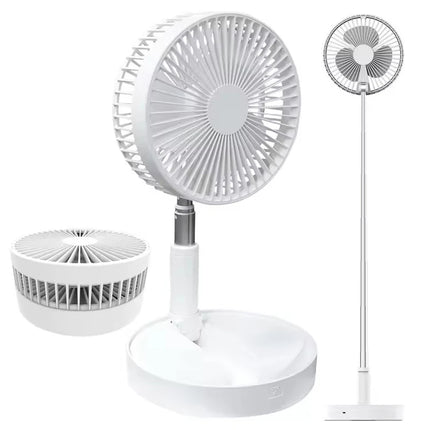 Ventilatore portatile ricaricabile Mini pavimento telescopico pieghevole Ventilatore estivo a basso rumore Raffreddamento per scrivania da ufficio per camera da letto domestica