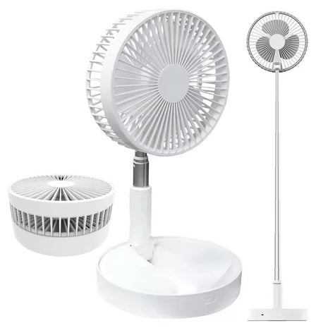 Ventilatore portatile ricaricabile Mini pavimento telescopico pieghevole Ventilatore estivo a basso rumore Raffreddamento per scrivania da ufficio per camera da letto domestica