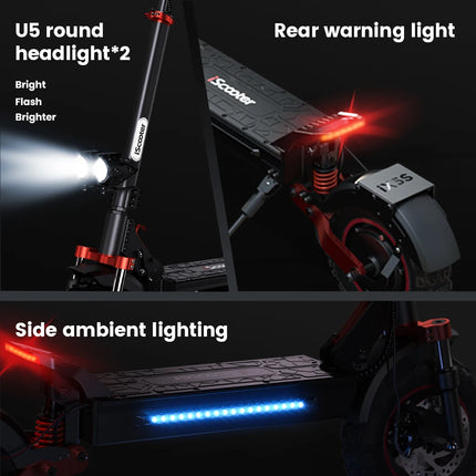Monopattino Elettrico iScooter IX5S, Ruote da 11 Pollici, Fuoristrada, 48V15Ah 1000W, Trazione Posteriore, Velocità Massima 45km/h, Autonomia 65km, Pieghevole