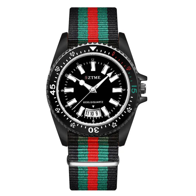 Nuovo orologio da calendario con cinturino in nylon da uomo alla moda, lussuoso e semplice orologio al quarzo con luce notturna per uomo d'affari e donna platinumshop