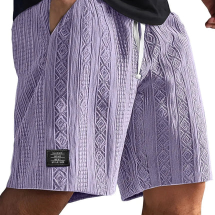 Pantaloncini Casual Jacquard da Uomo, Stile Harajuku, Tinta Unita, Pantaloni Corti alla Moda, Abbigliamento Retrò da Uomo, Streetwear Nuovo platinumshop