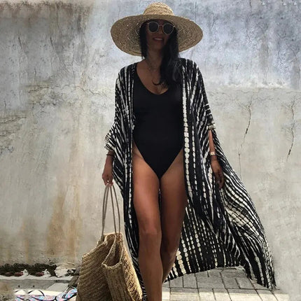 Copricostume da spiaggia da donna con apertura sul davanti, maxi cardigan, kimono, costume da bagno con cinture platinumshop