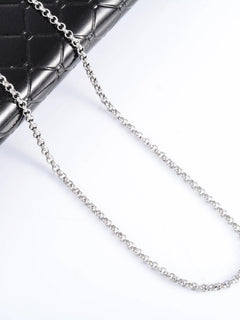 Collana classica in acciaio inossidabile per donna uomo rotondo Rolo Link O catena girocollo sul collo accessori per gioielli colore argento/oro