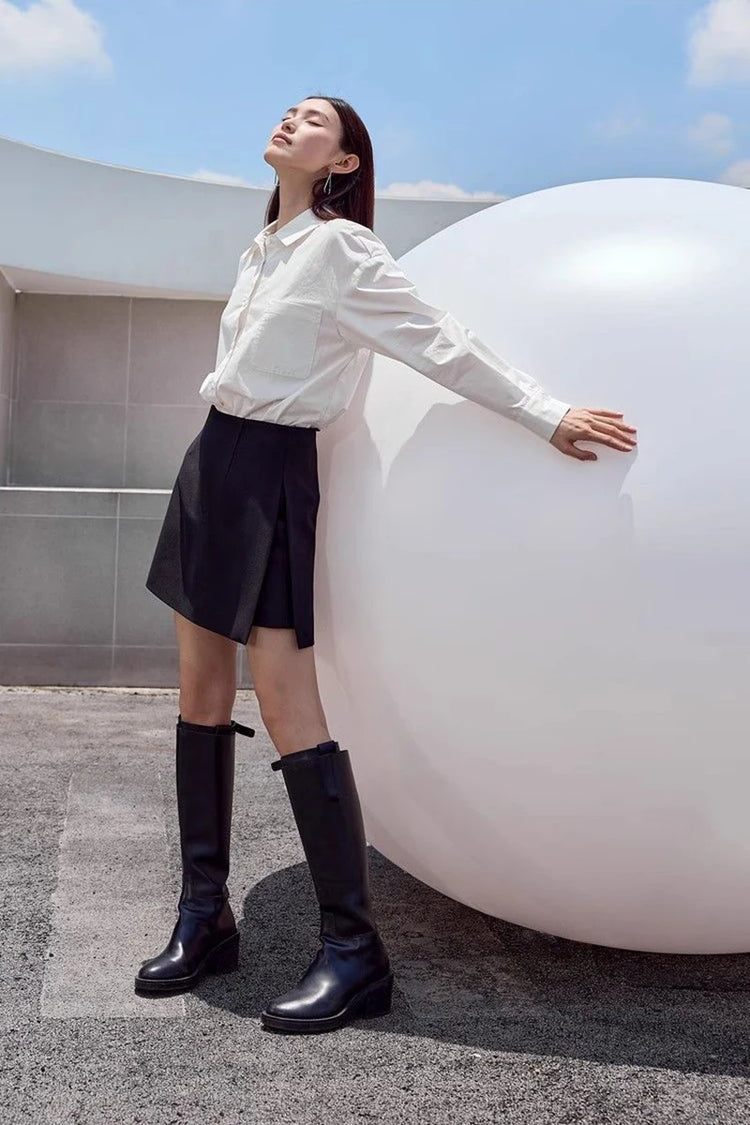 Gonne casual semplici da donna, stile coreano, a vita alta, per l'ufficio, da pendolare, a trapezio, tinta unita, abbinabili a tutto, gonne femminili
