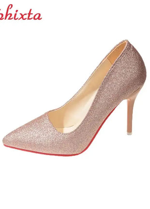 Aphixta Oro Argento Nero Décolleté con tacco alto a spillo da 3,54 pollici Décolleté da donna per tutte le stagioni Scarpe da festa con punta a punta di grandi dimensioni 49 50 platinumshop