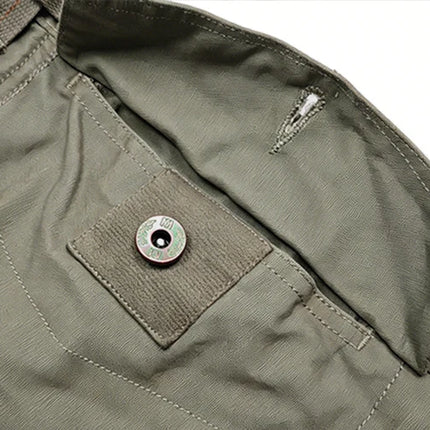 Men's Multi Pocket Cargo Pants Vintage 100% Cotton Loose Straight Tactical Pants Zippered Ankle Cuffs Work Streetwear Trousers