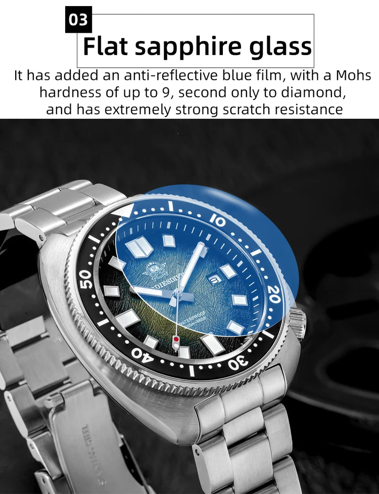 ADDIESDIVE Japan2115 New Men Watch Sapphire Glass BWG9 Ultra-Bright Luminous 200m Waterproof Wristwatch Luxury Quartz Watches