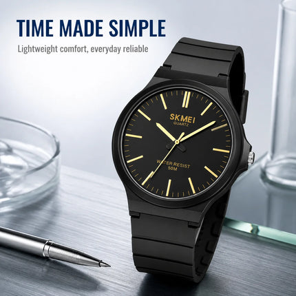 SKMEI Top Brand Casual Quartz Wristwatches Mens New Simple TPU Strap 3Bar Waterproof Watches For Male Time Clock Reloj Hombre