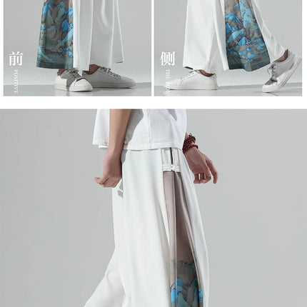 Nuovi pantaloni da uomo e da donna Chinoiserie moda giapponese pantaloni sportivi da uomo larghi di grandi dimensioni abbinati a pantaloni larghi di grandi dimensioni