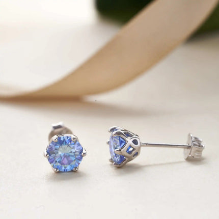 Real 1 CT D Color Moissanite Stud Earrings For Women Top Quality 925 Sterling Silver Sparkling Wedding Jewelry PlatiNum