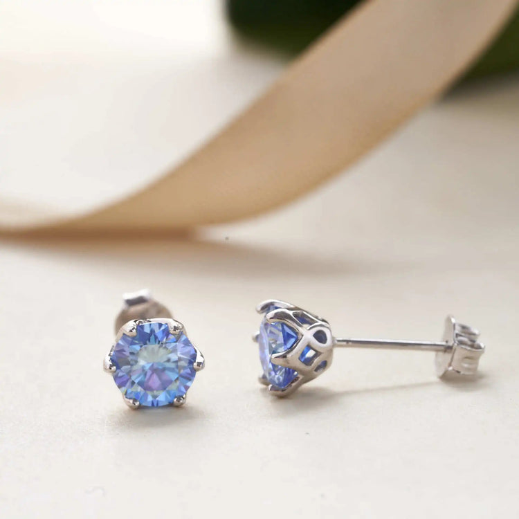 Real 1 CT D Color Moissanite Stud Earrings For Women Top Quality 925 Sterling Silver Sparkling Wedding Jewelry PlatiNum