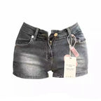 Summer Women American Retro Gyaru Tide Punk High Waist Jeans Shorts Kpop Japanese Y2K 2000s Denim Hot Pants Tide High Street PlatiNum
